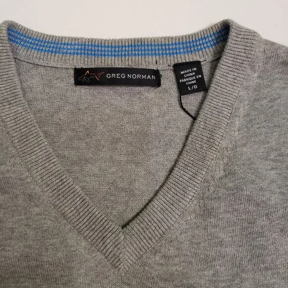 Greg Norman Golf Sweater Vest Men's Size Large Sleeveless Grey Preppy Career - Picture 14 of 16